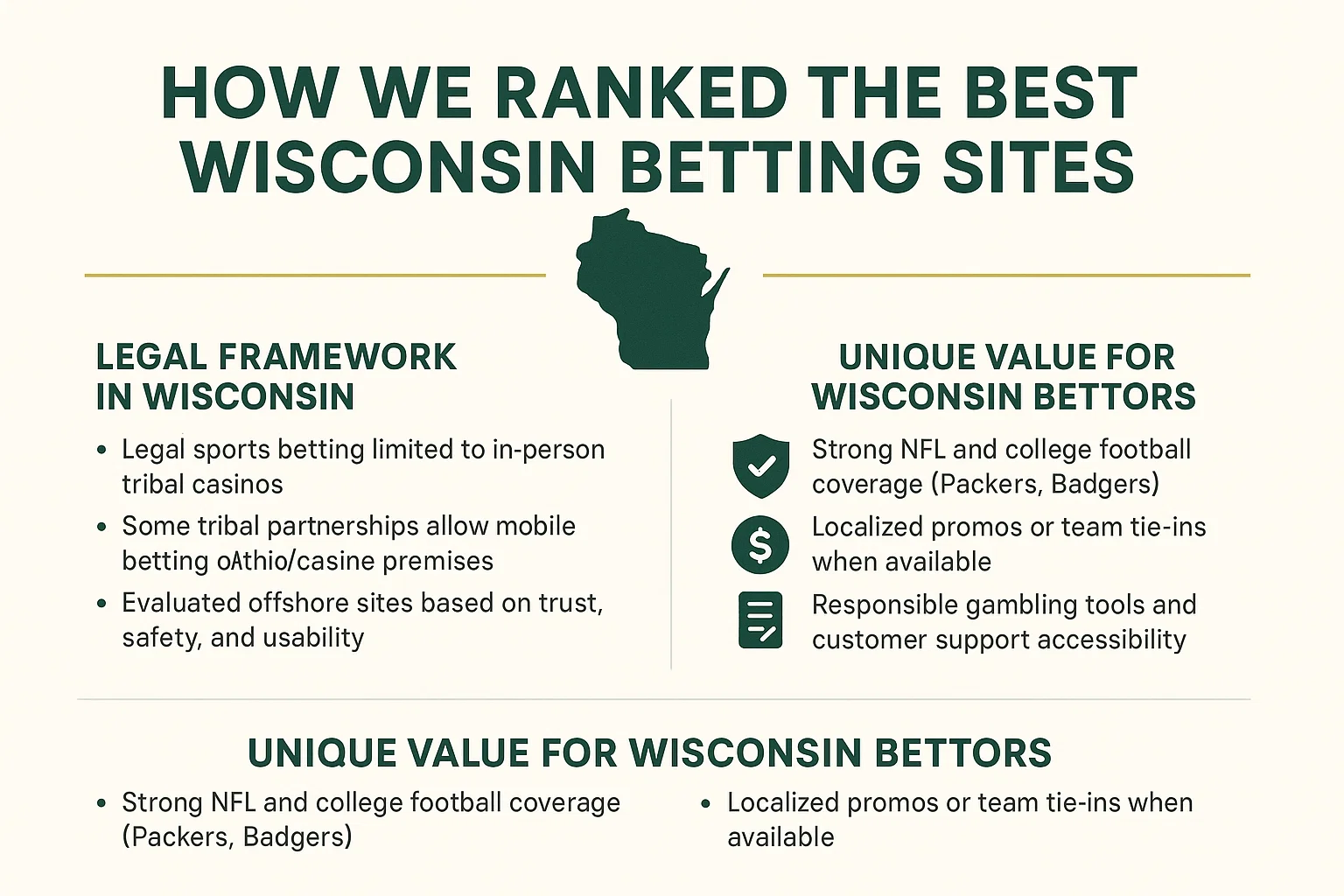 How We Ranked the Best Wisconsin Betting Sites